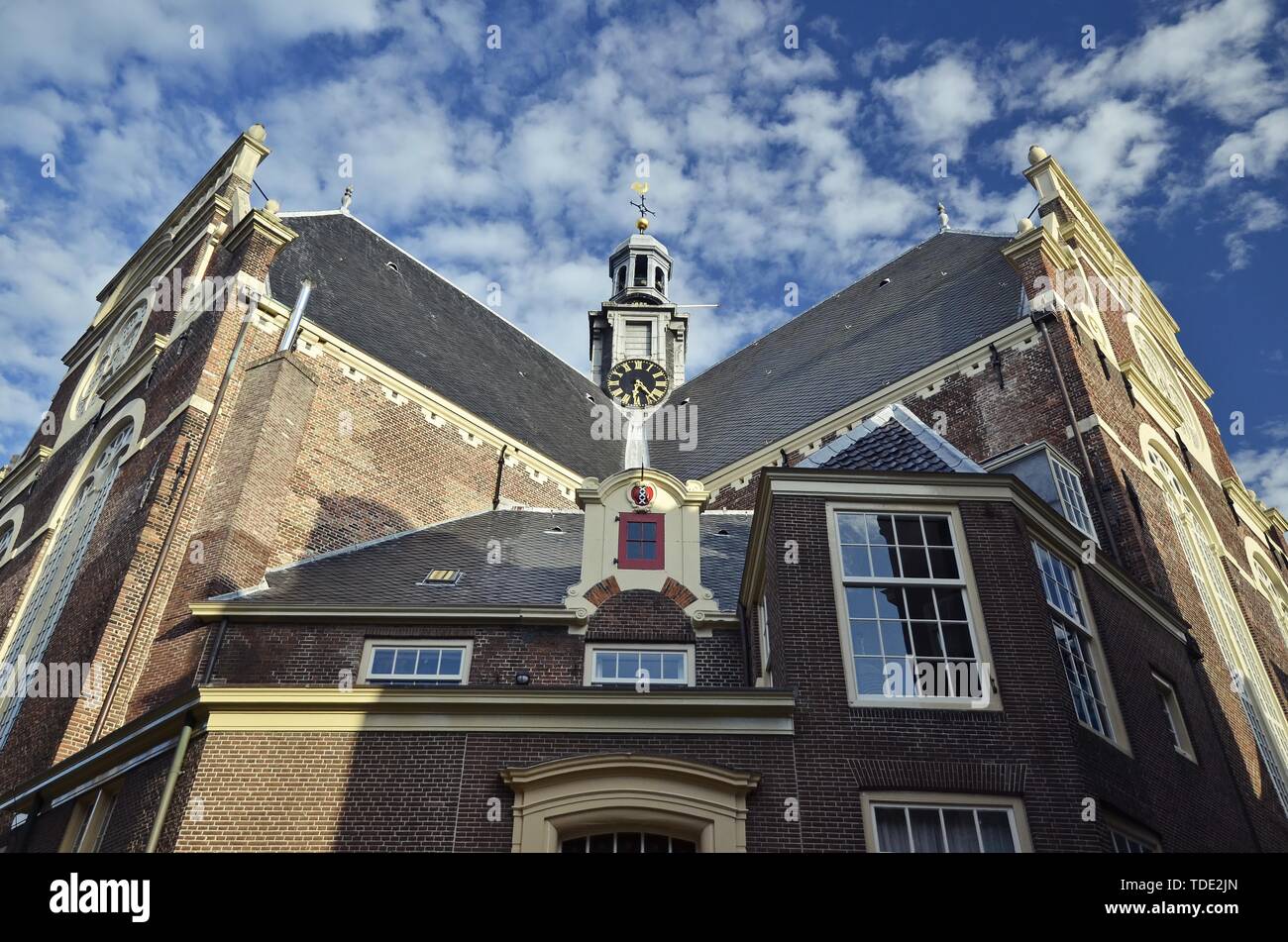 Ansicht der Noorderkerk Kirche unter dem Herbst bewölkter Himmel Stockfoto