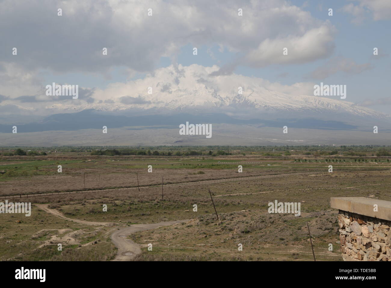 In Armenien Khor Virap das alte Kloster mittelalterlicher Architektur in der Nähe der Berg und die ararat Stockfoto