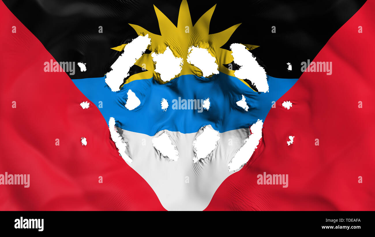 Antigua und Barbuda Flagge mit einem kleinen Bohrungen Stockfoto