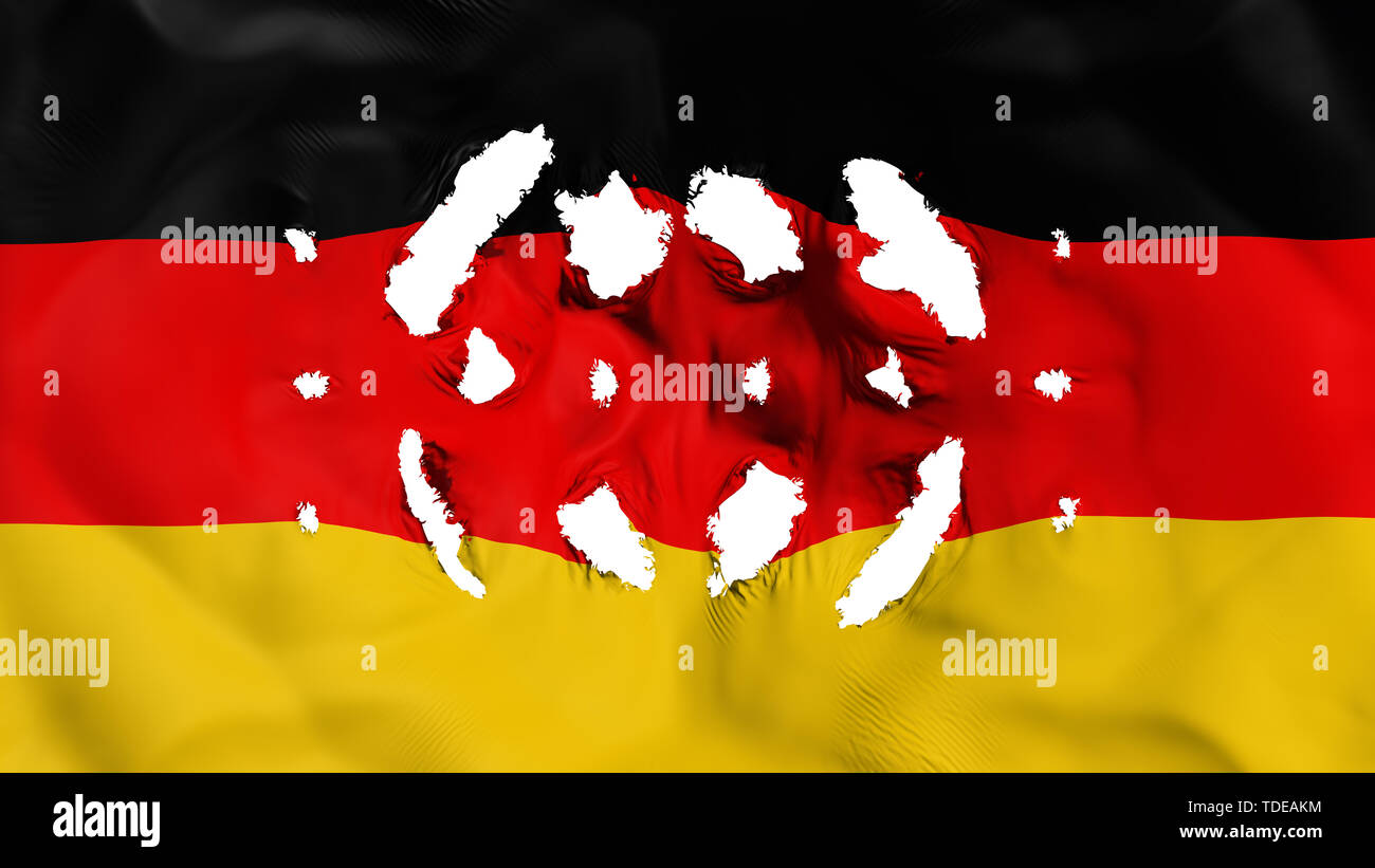 Deutschland Fahne mit einem kleinen Bohrungen Stockfoto