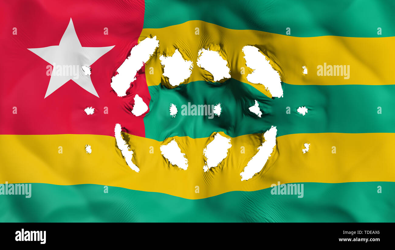 Togo Fahne mit einem kleinen Bohrungen Stockfoto