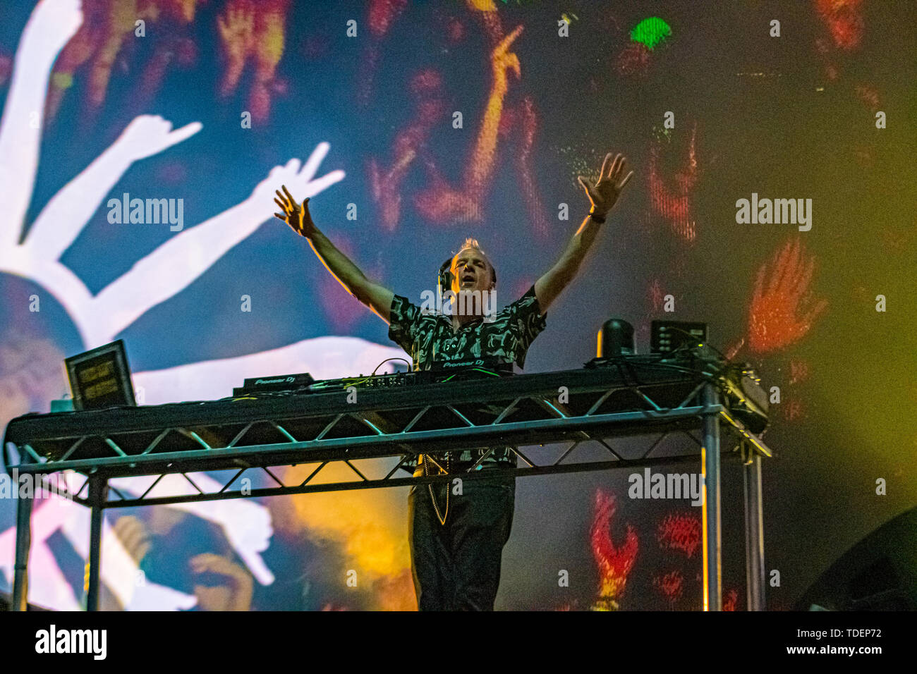 Newport, Isle of Wight, Großbritannien. 15. Juni 2019. Fat Boy Slim am Isle of Wight Festival. Quelle: Jim Houlbrook/Alamy leben Nachrichten Stockfoto