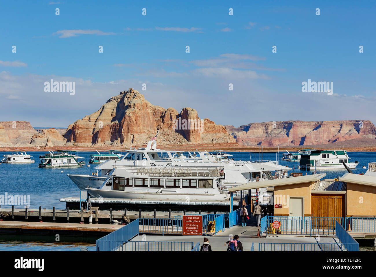 Seite 27.November: schönen Hafen von Lake Powell Resort & Marinas am 27.November 2015 Seite, Arizona Stockfoto