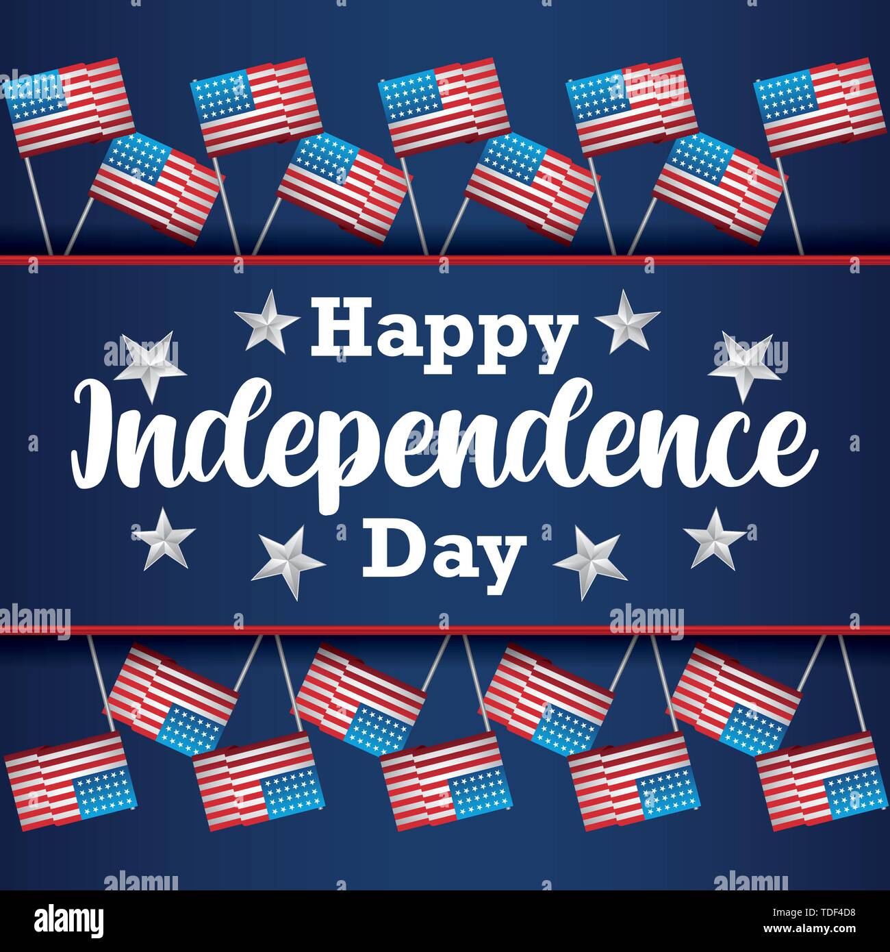 Leowefowa Fotohintergrund – Happy Independence Day, Amerikanische Flaggen & Feuerwerk, Perfekt Für 4. Juli-Partys