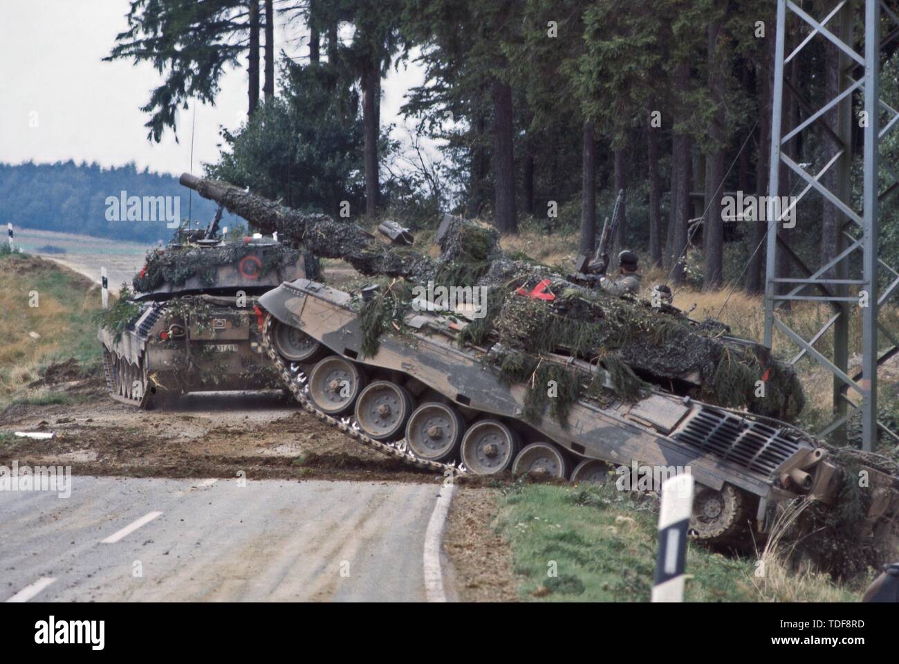 Bundeswehr Leopard während der NATO-Manöver in 1986 Stockfoto