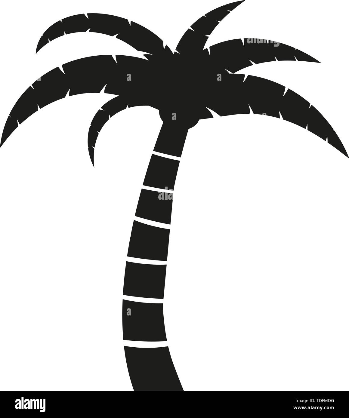 Einfache flache schwarze und weiße Palm Tree Symbol Vektor illustration Stock Vektor