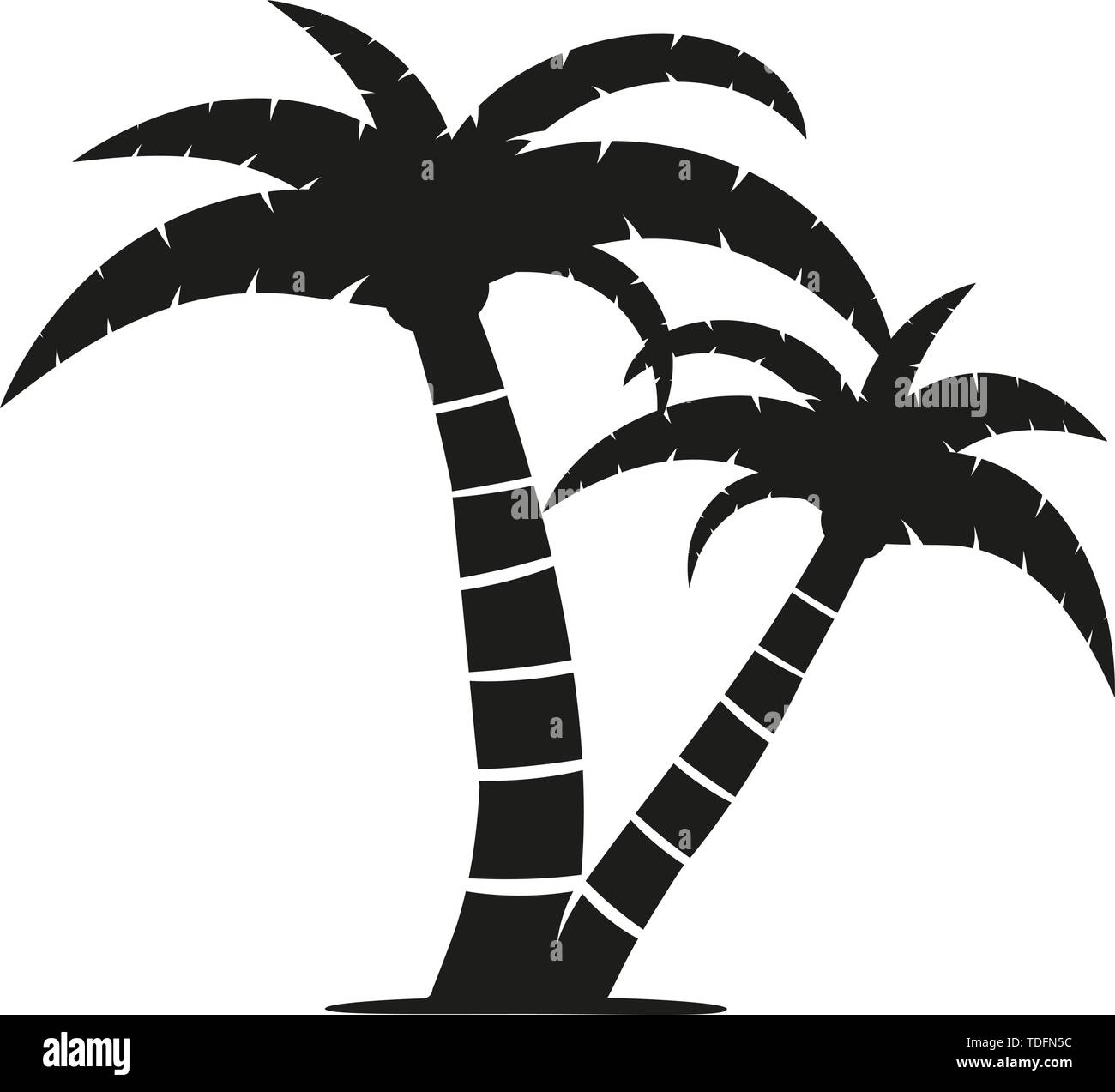 Einfache flache schwarze und weiße Palm Tree Symbol Vektor illustration Stock Vektor