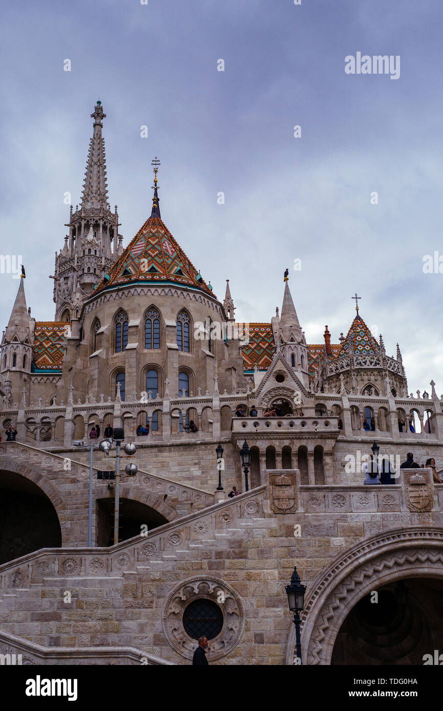 Fischerbastei in Budapest, Ungarn. Stockfoto