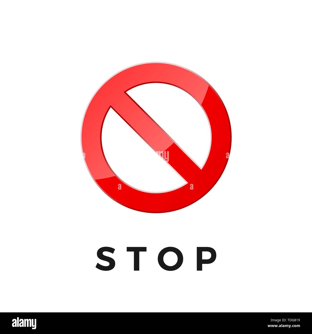 Das Symbol Stopp für Web- und App. Verbot Aufkleber Piktogramm. Rot durchgestrichenen Kreis. Vector Illustration auf weißem Hintergrund Stock Vektor