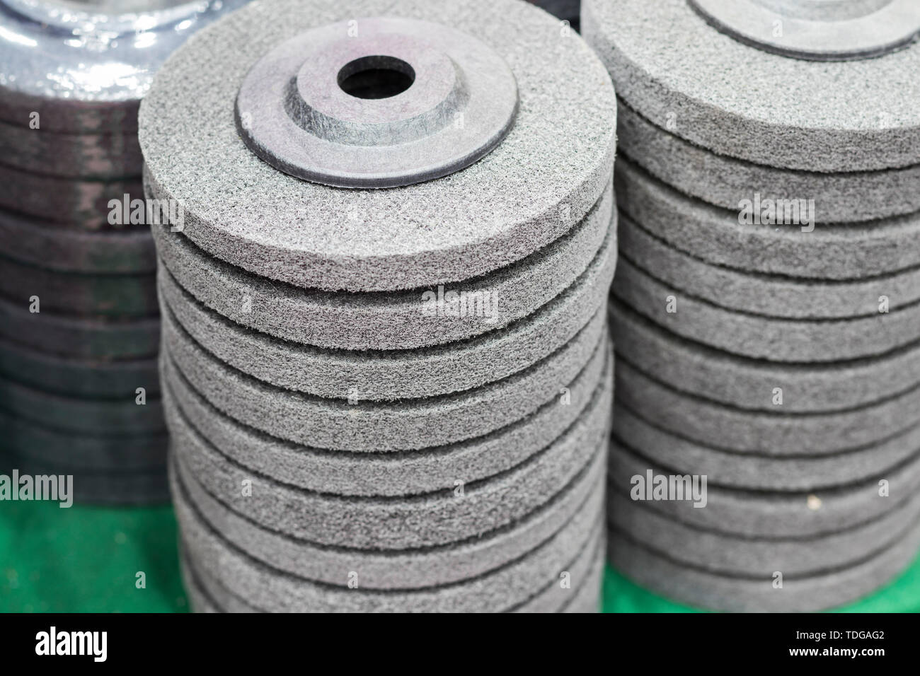 Die industrielle scheuern Rad pad; für die Oberflächenbehandlung Stockfoto