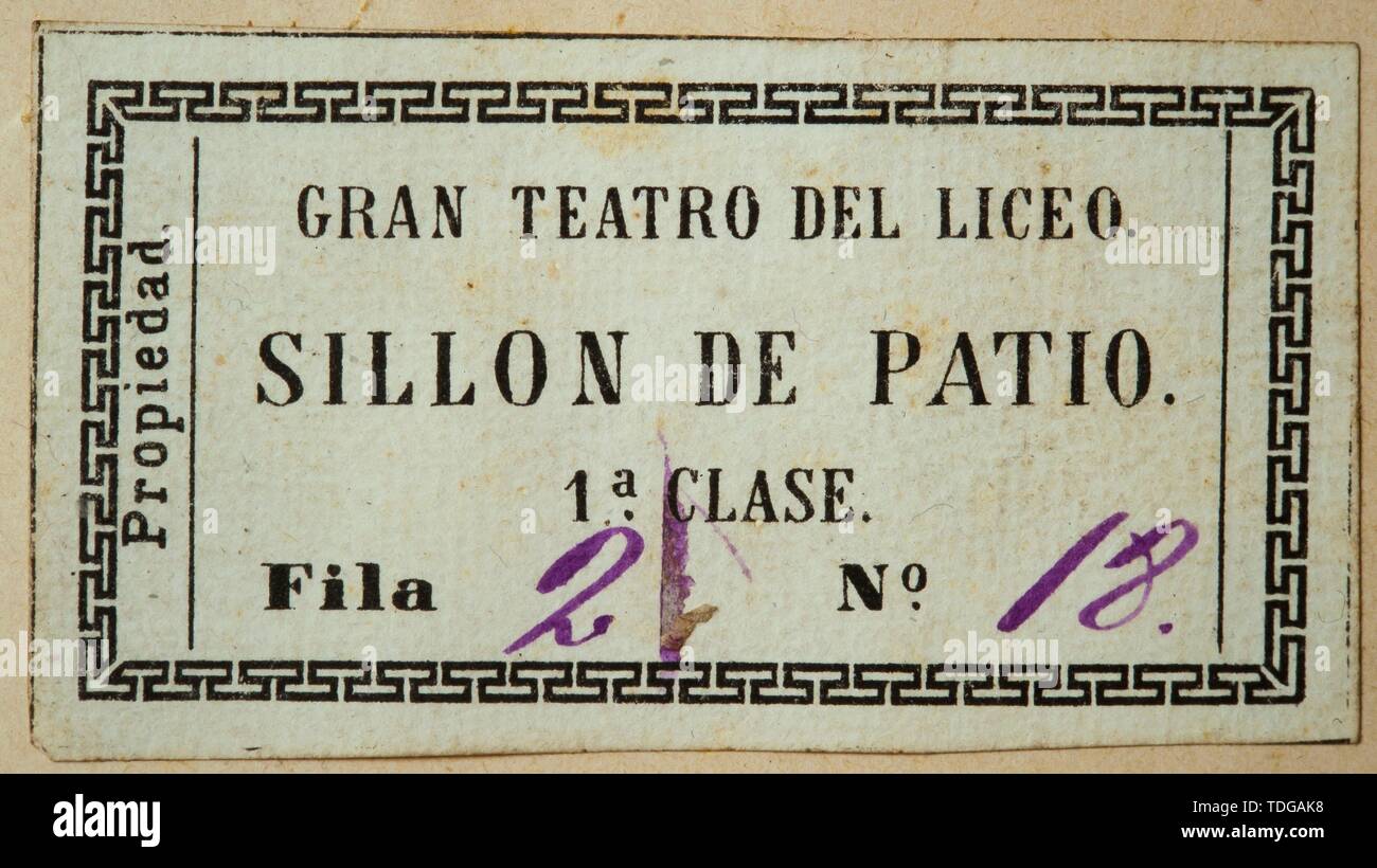 Entrada Teatro del Liceo Barcelona, Siglo XIX. Museum: Museu Frederic Marès, Barcelona. Stockfoto