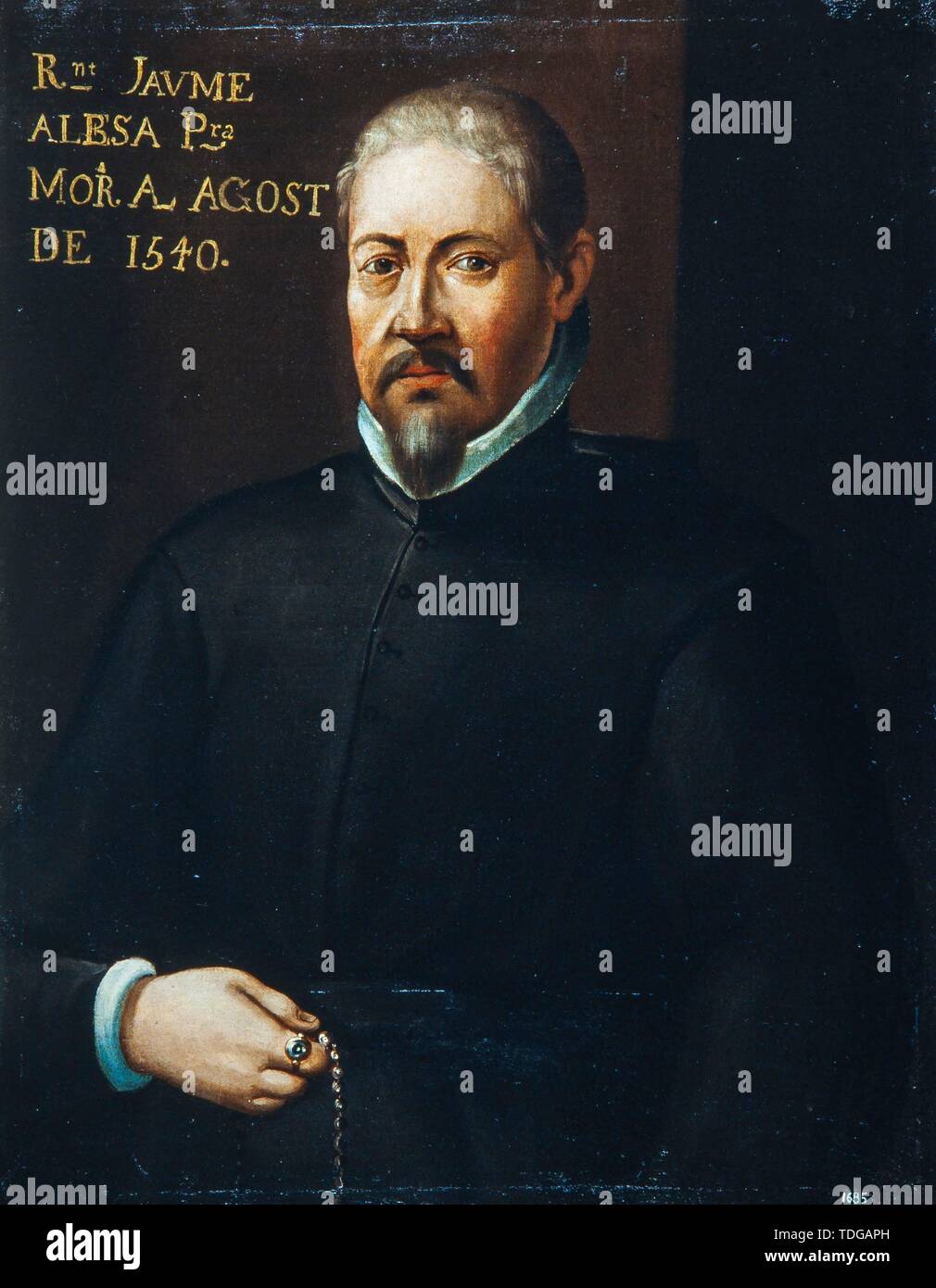 Retrato de Jaume Albesa, siglo XVI. Museum: das Casa Museu Duran i Sanpere, Cervera. Stockfoto