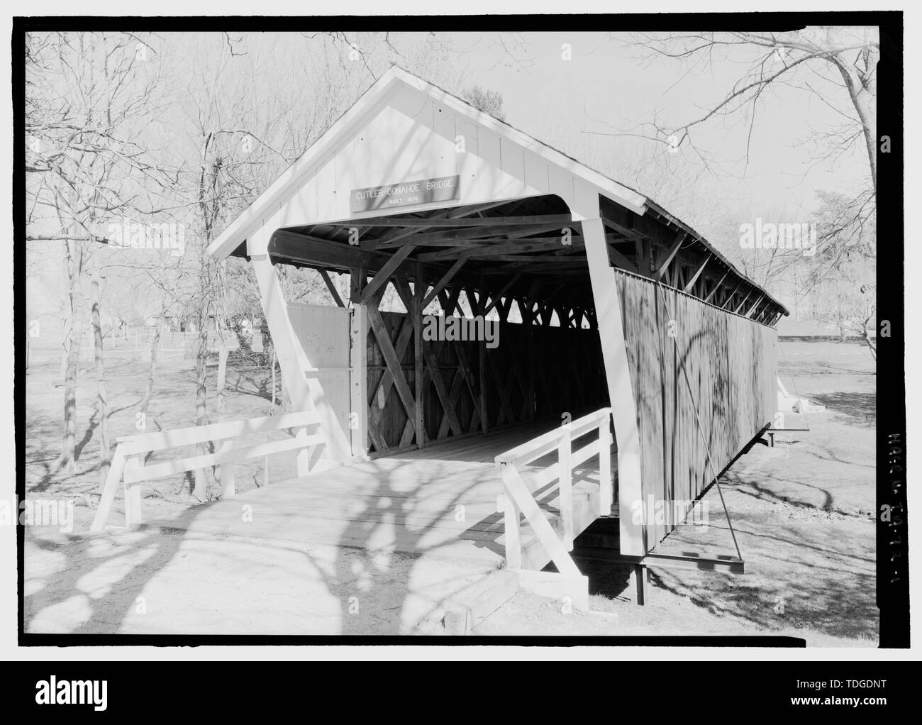 Nordöstlich von 60 Grad. - Messerschmied Brücke, Winterset City Park, Winterset, Madison County, IA Stockfoto