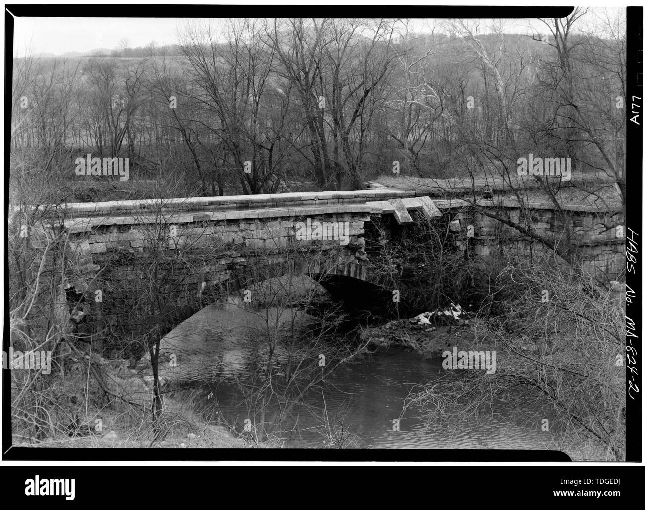 Nordosten GESICHT DER AQUÄDUKT, NAHAUFNAHME - Chesapeake und Ohio Canal, Evitts Creek Aquädukt, 180,7 Meilen über Tidewater, Cumberland, Allegany County, MD; Boucher, Jack E, Fotograf Stockfoto