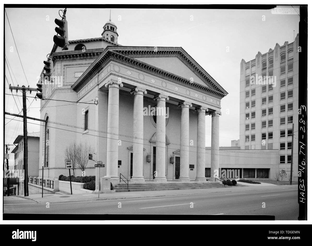 Nordöstlich von Osten - First Presbyterian Church, McCallis Avenue und Douglas Street, Chattanooga, Hamilton County, TN Stockfoto