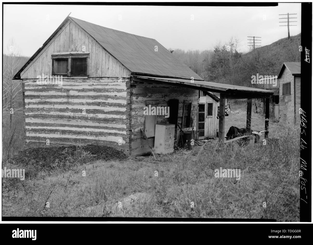 Im Nordwesten und Nordosten ERHÖHUNGEN - Chesapeake und Ohio Canal, busey Kabine, 151.18 Meilen über Tidewater, Altstadt, Allegany County, MD Stockfoto