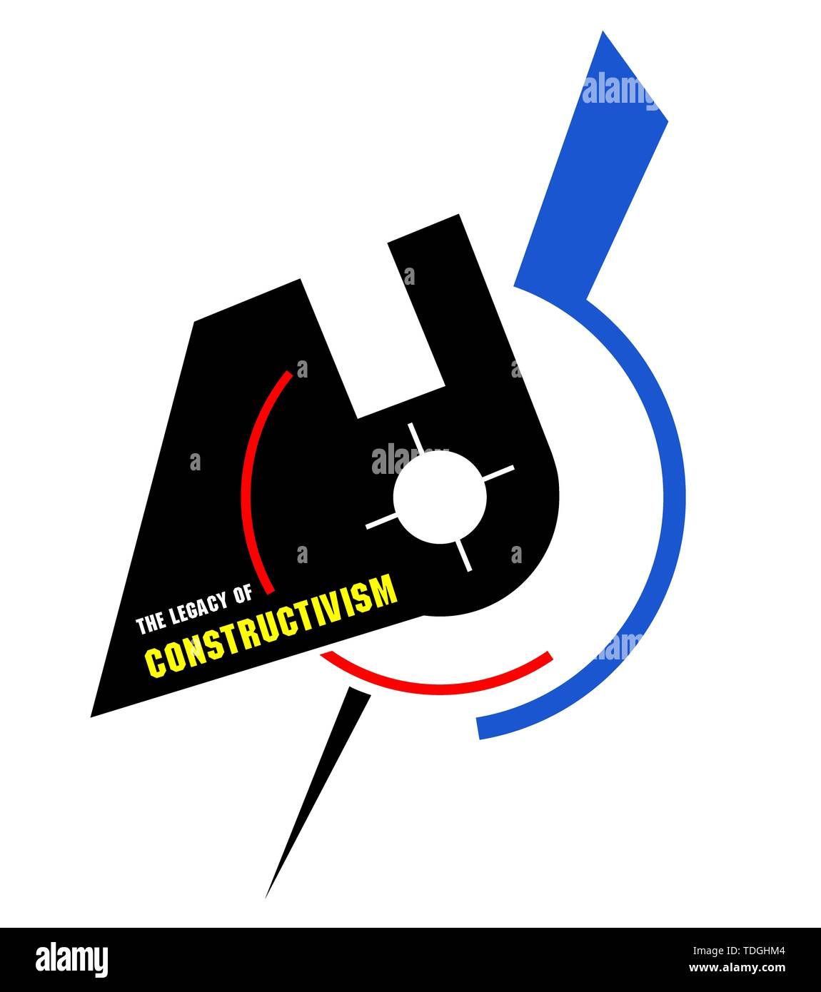 Abstrakte geometrische Muster im konstruktivismus Stil. Drucken. Abstrakte moderne Hintergrund mit Hammer und Sichel Stockfoto