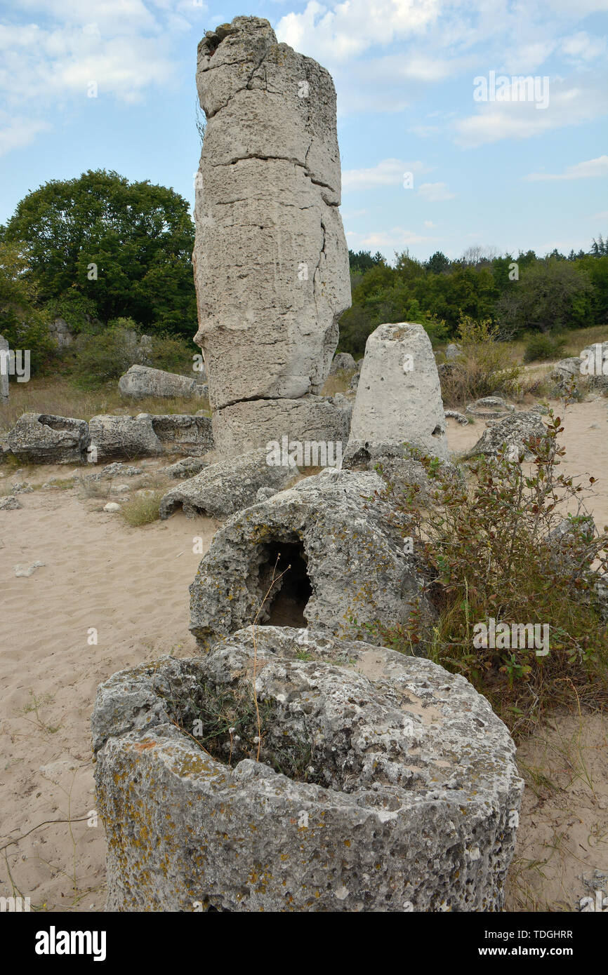 Stone Forest (Pobiti Kamani) geschützten nationalen Denkmal in der Provinz Varna, Bulgarien, Europa Stockfoto