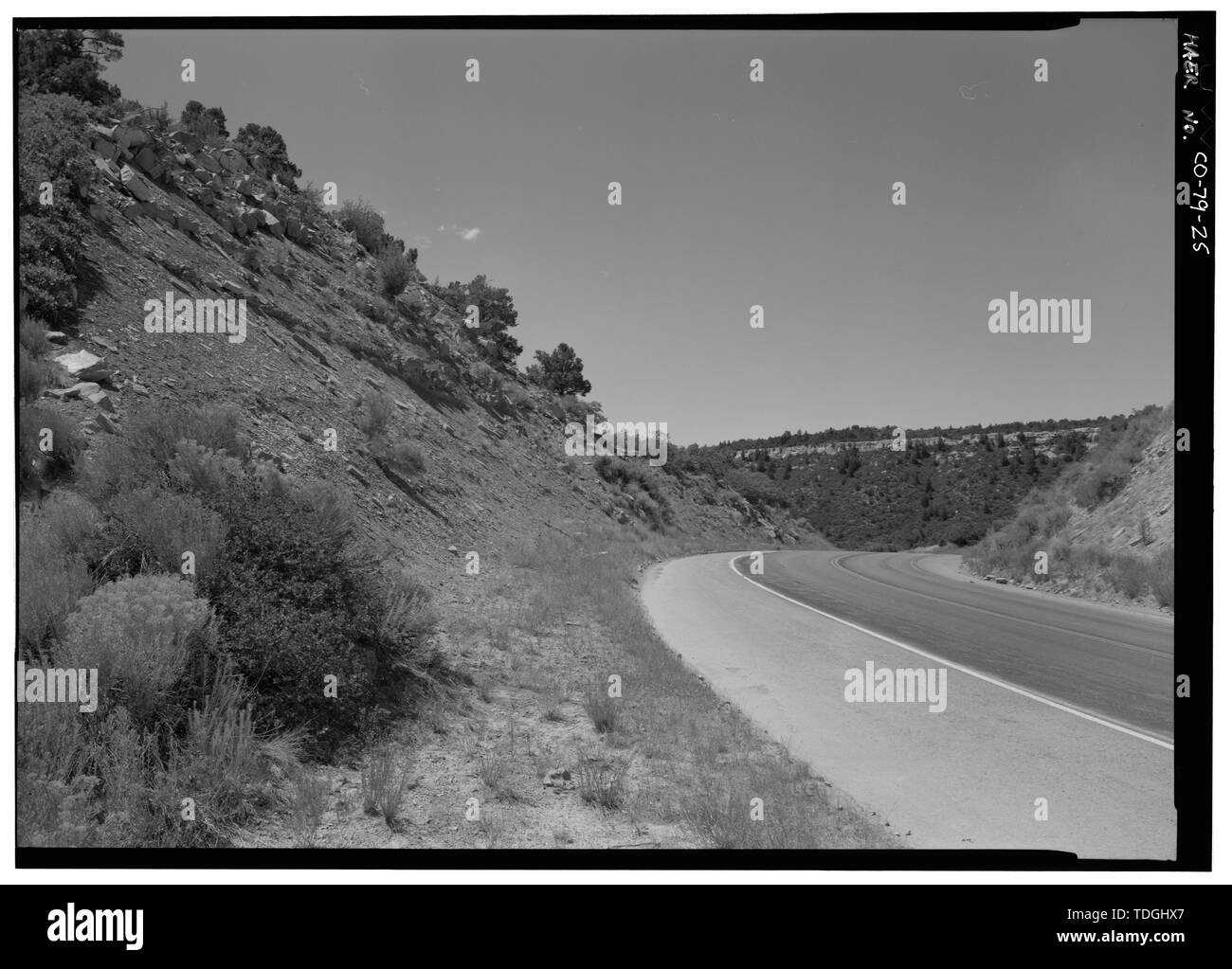 NUSBAUM SCHNITT - ZWEI TEIL ANSICHT mit Nr. 24, NACH SW. - Mesa Verde National Park Haupteingang Straße, Cortez, Montezuma County, CO Stockfoto