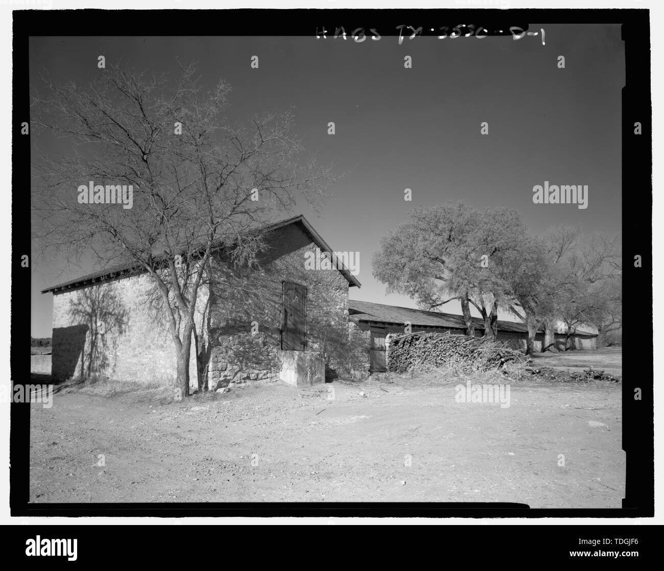 Nordosten elevation-J eine Ranch Hauptquartier, Korallen, Paloduro, Armstrong County, TX Stockfoto