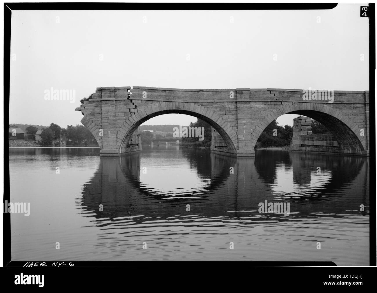 Nordosten gesehen von West Side. - Erie Canal (erweiterten), Schoharie Creek Aquädukt, Spanning Schoharie Creek, Fort Hunter, Montgomery County, NY Stockfoto