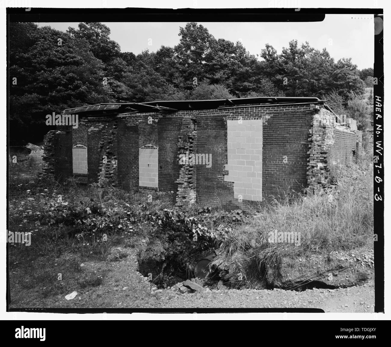 Nordwesten und Südwesten Erhebungen, nach Osten - Elkins Kohle und Koks Unternehmen, Powerhouse, 0,8 Meile westlich von County Route 7-29, Bretz, Preston County, WV; Michael Baker jr., Inc., Auftragnehmer; Lavalley, M Pilar, Sender; Cooke, Kevin R, Fotograf; Owen, Christopher B, Historiker Stockfoto