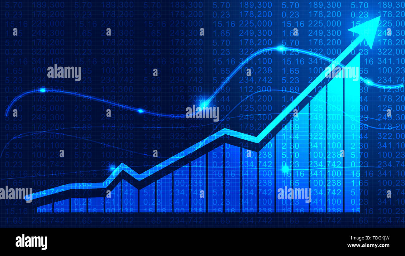 Finanzielle tech Kurvendiagramm Hintergrund Stockfoto