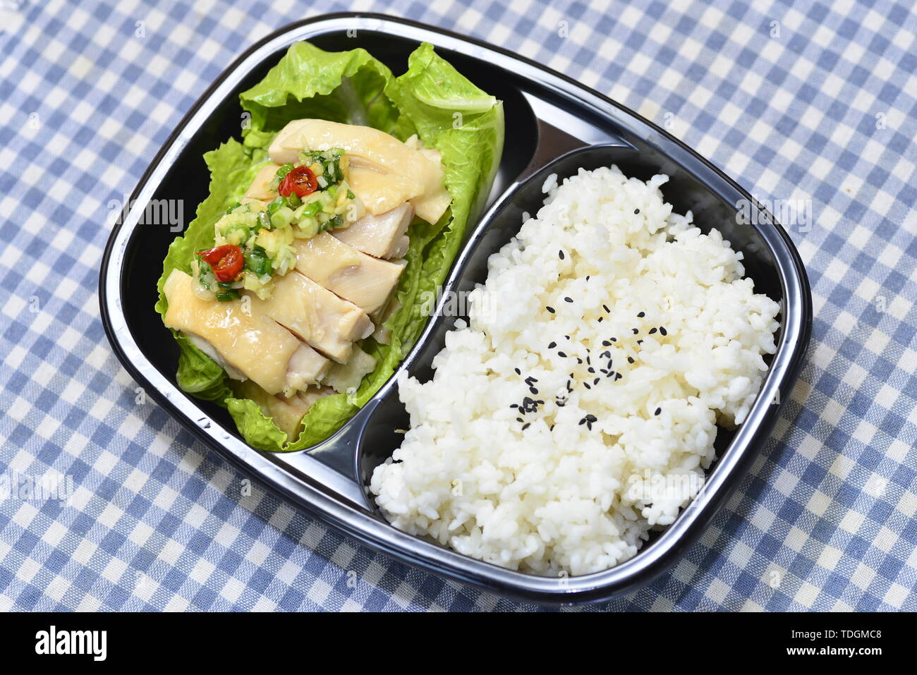 Flugzeug Essen, high-speed rail Essen, Fast Food, high-end Lunch Box. Stockfoto