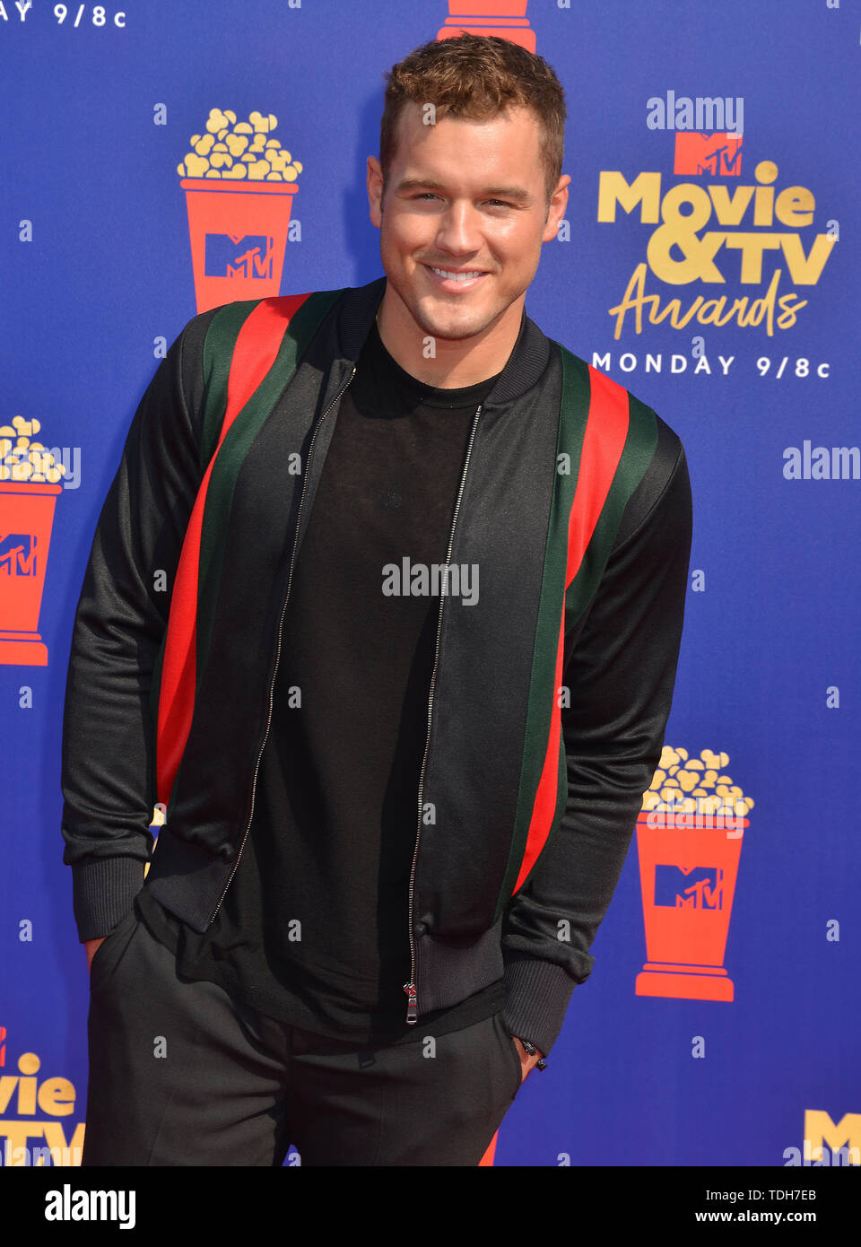 Colton Underwood besucht die 2019 MTV Movie und TV Auszeichnungen bei Barker Hangar am 15. Juni 2019 in Santa Monica, Kalifornien Stockfoto