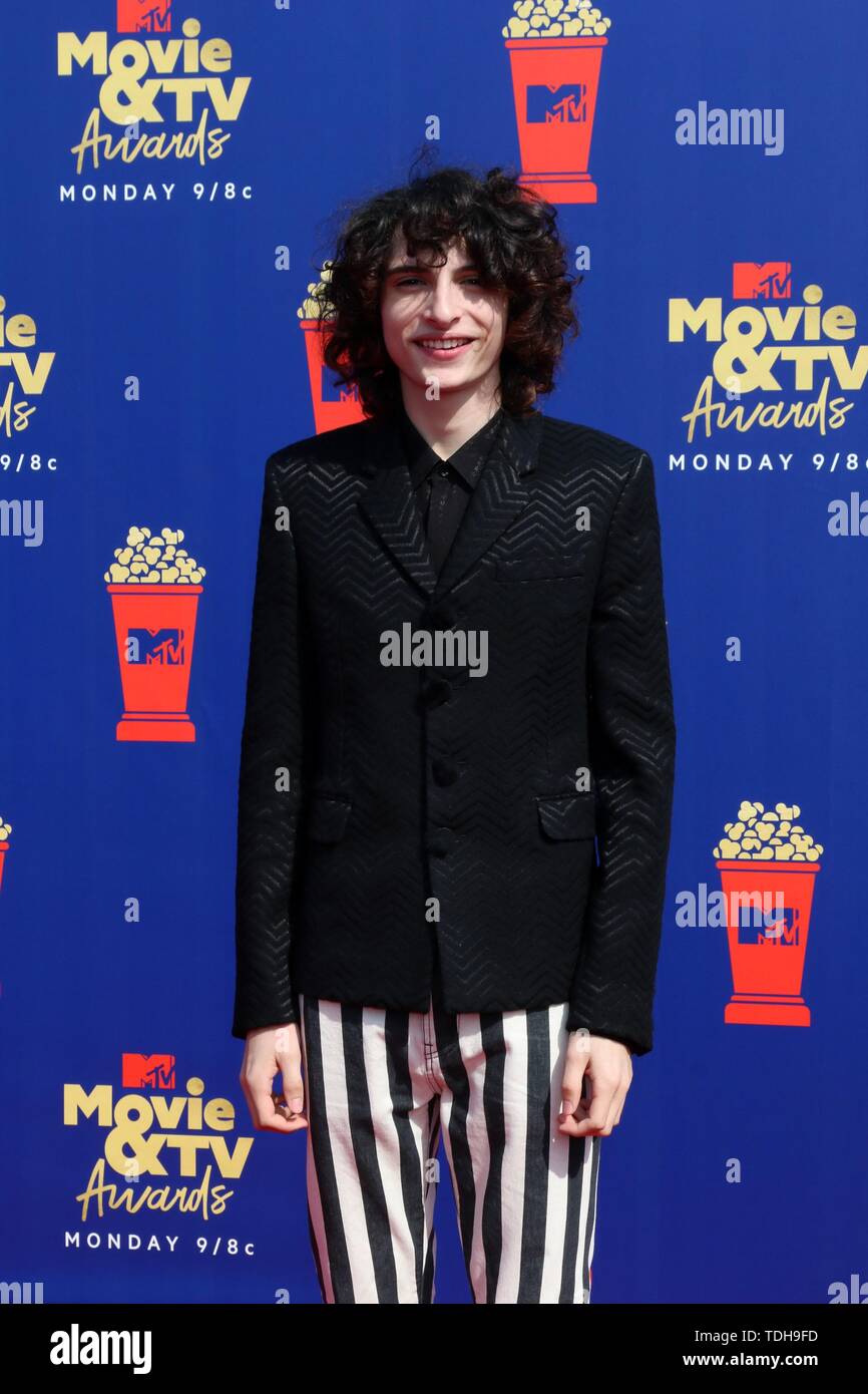 LOS ANGELES - Jun 15: Finn Wolfhard an der 2019 MTV Movie & TV Auszeichnungen bei den Barker Hangar am 15. Juni 2019 in Santa Monica, CA bei der Ankunft für 2019 MTV Movie und TV Awards, Barker Hangar, Los Angeles, CA 15 Juni, 2019. Foto von: Priscilla Grant/Everett Collection Stockfoto