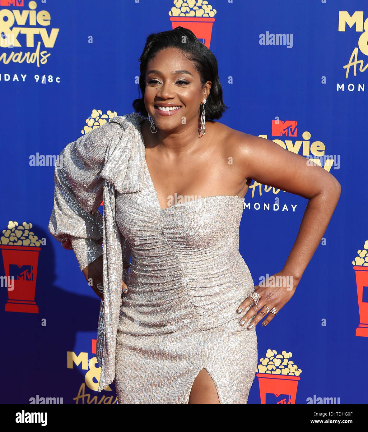 Juni 15, 2019 in Santa Monica, Kalifornien, USA - 15. Juni 2019 in Santa Monica, Kalifornien, USA - TIFFANY HADDISH besucht die 2019 MTV Movie und TV Awards (Credit Bild: © Alexander Seyum/ZUMA Draht) Stockfoto