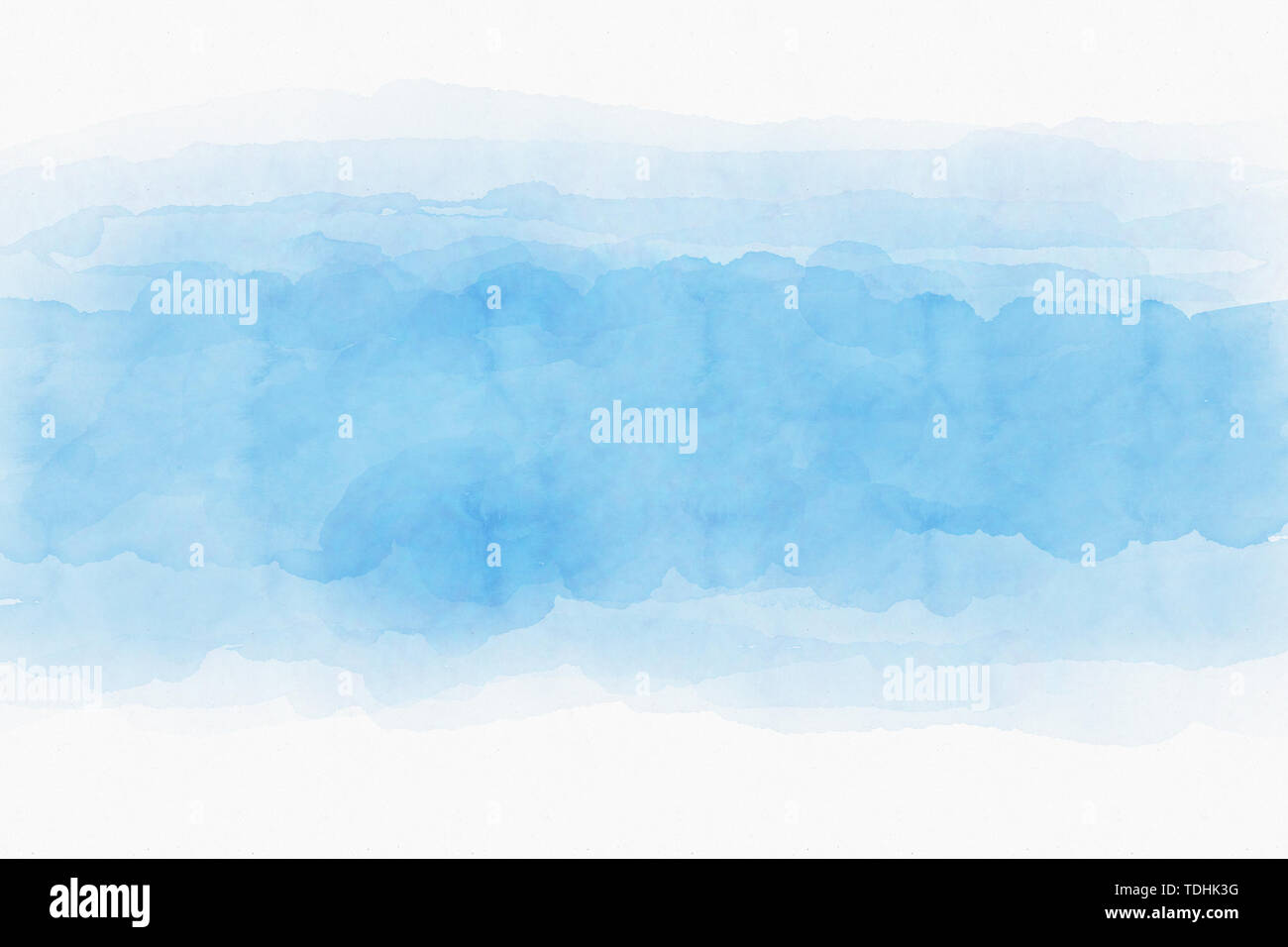 Abstrakt Blau Aquarell Hintergrund Textur auf weißem Papier Hintergrund Stockfoto