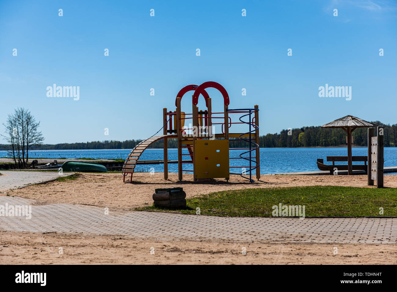 Open air Spielplatz für Outdoor Aktivitäten und Sport Stockfoto