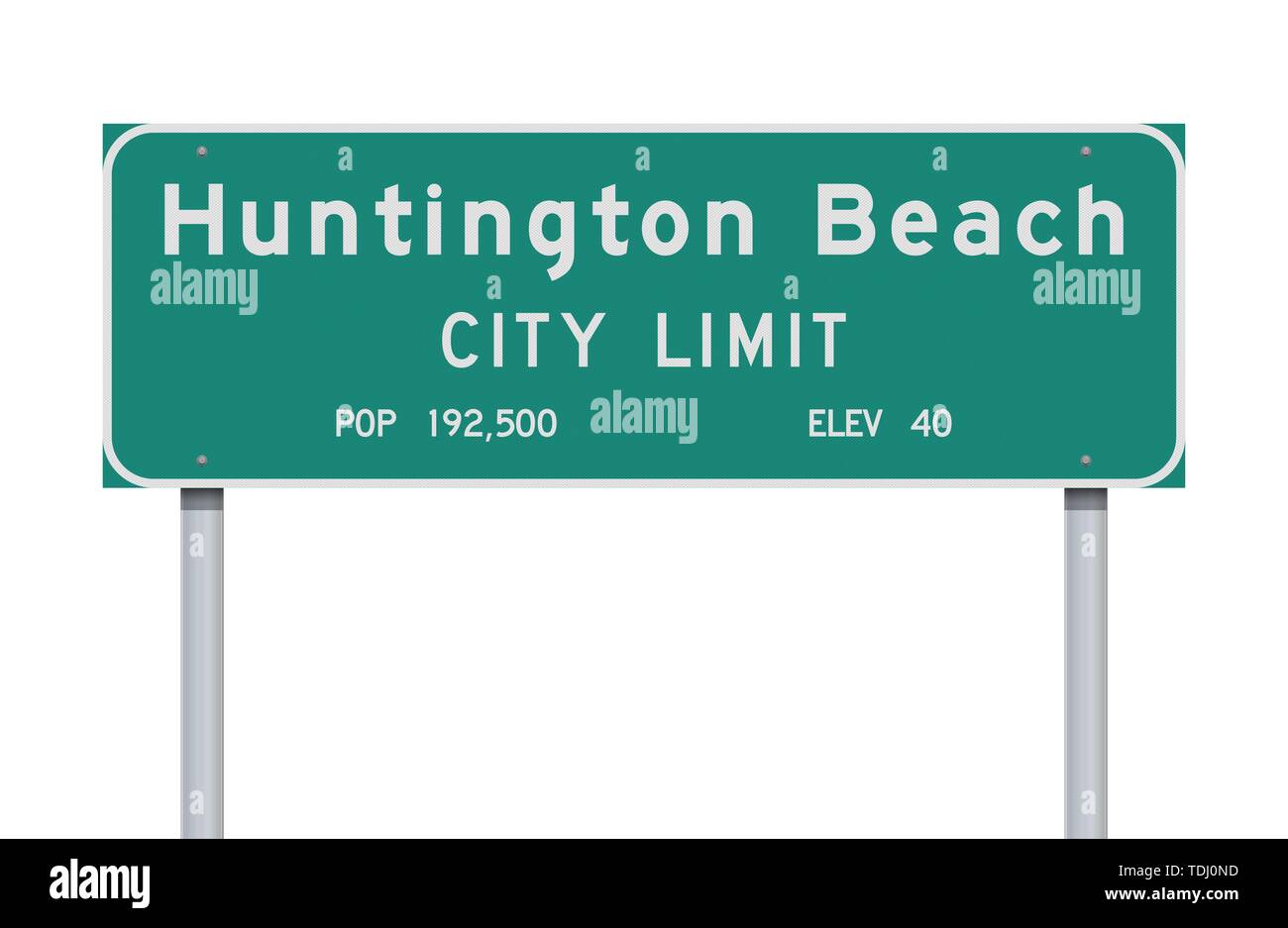 Vector Illustration des Huntington Beach City Limit Green Road Sign Stock Vektor