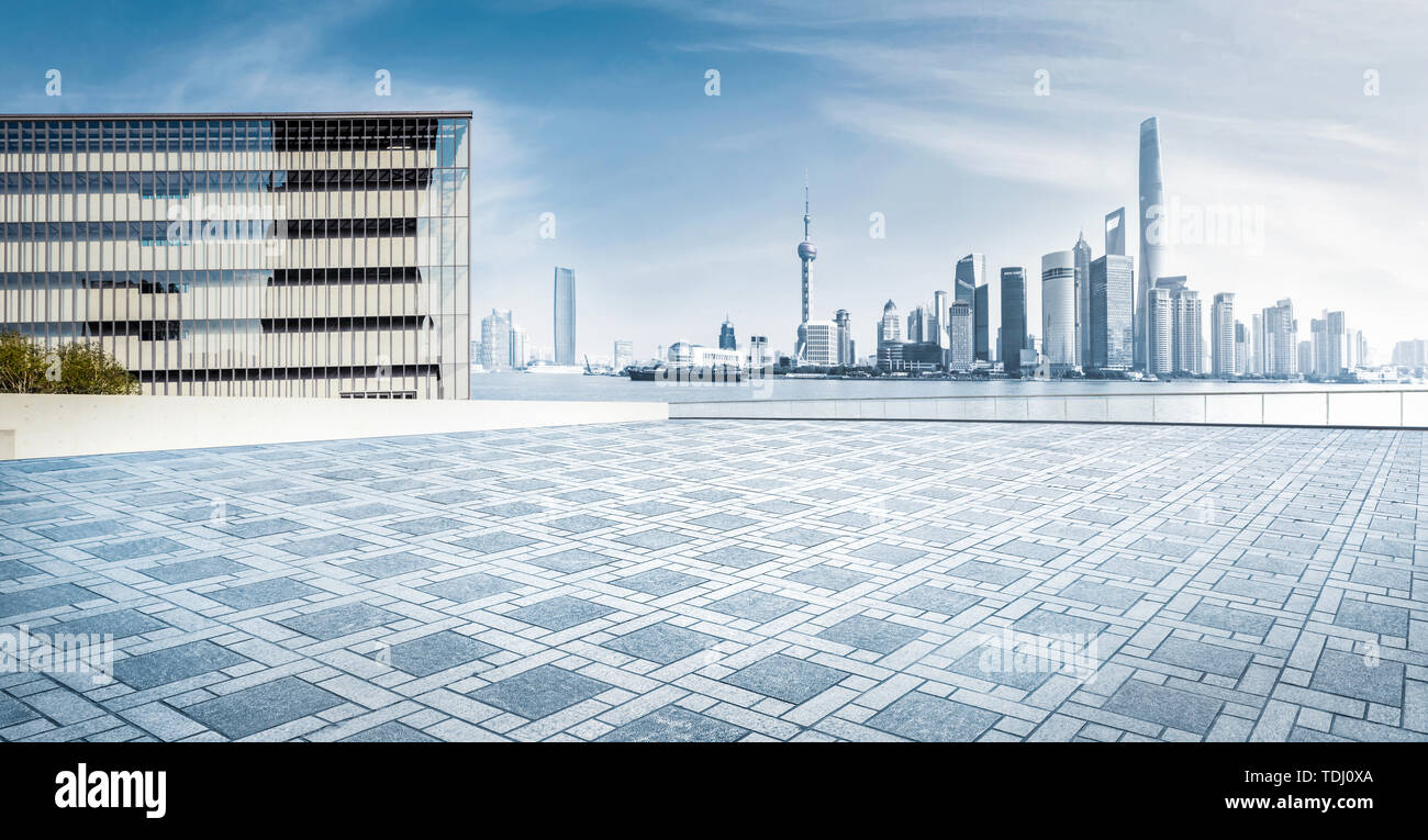 Bild Synthese von Shanghai City Landschaft Stockfoto