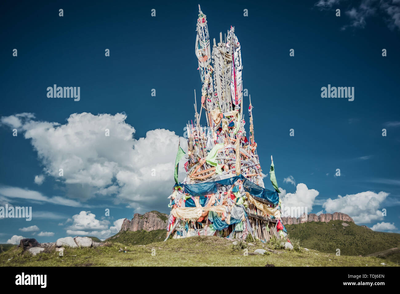 Die Landschaft von Lang Mu Tempel Stockfoto