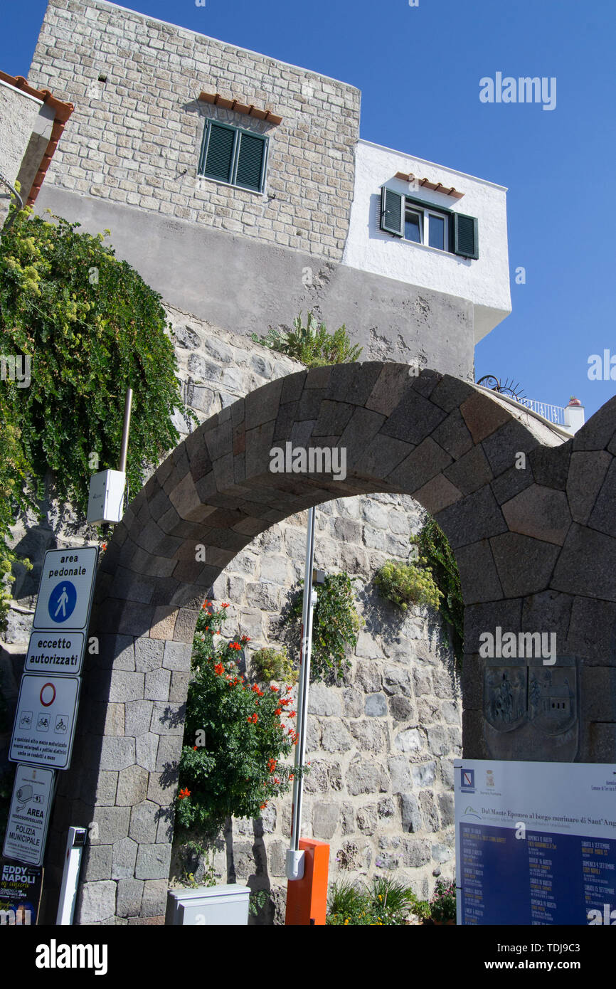 Arch des Tores vor dem Eintritt in das Gebäude Stockfoto