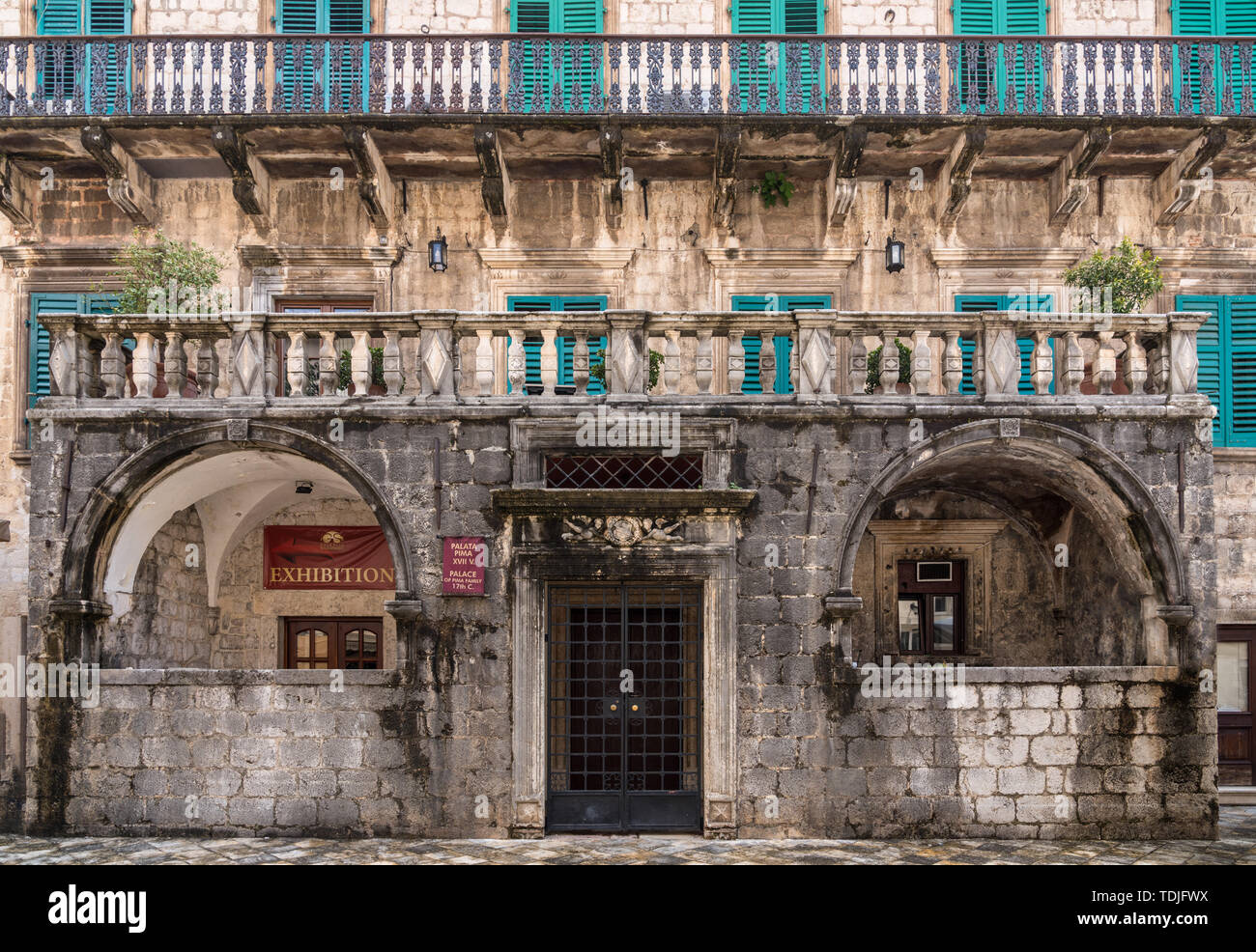 Palast der Pima Familie in der Altstadt von Kotor in Montenegro Stockfoto