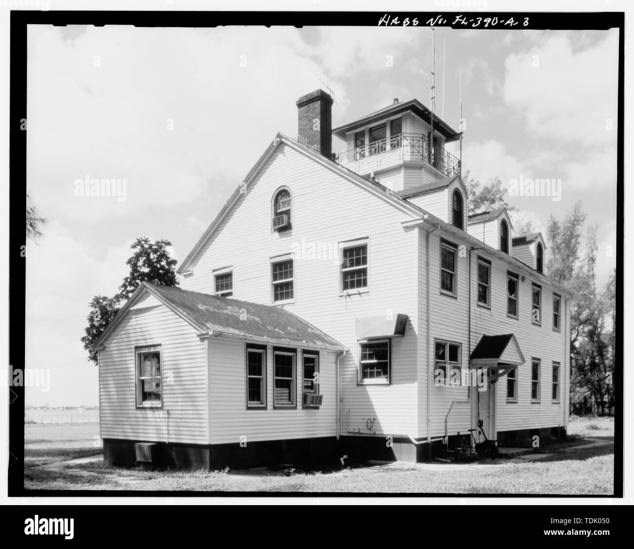 OBLIQUE ANSICHT VON DEN NORDOSTEN. - U.S. Coast Guard See wert Einlass Station, Wohnung, Peanut Island, Riviera Beach, Palm Beach County, FL Stockfoto