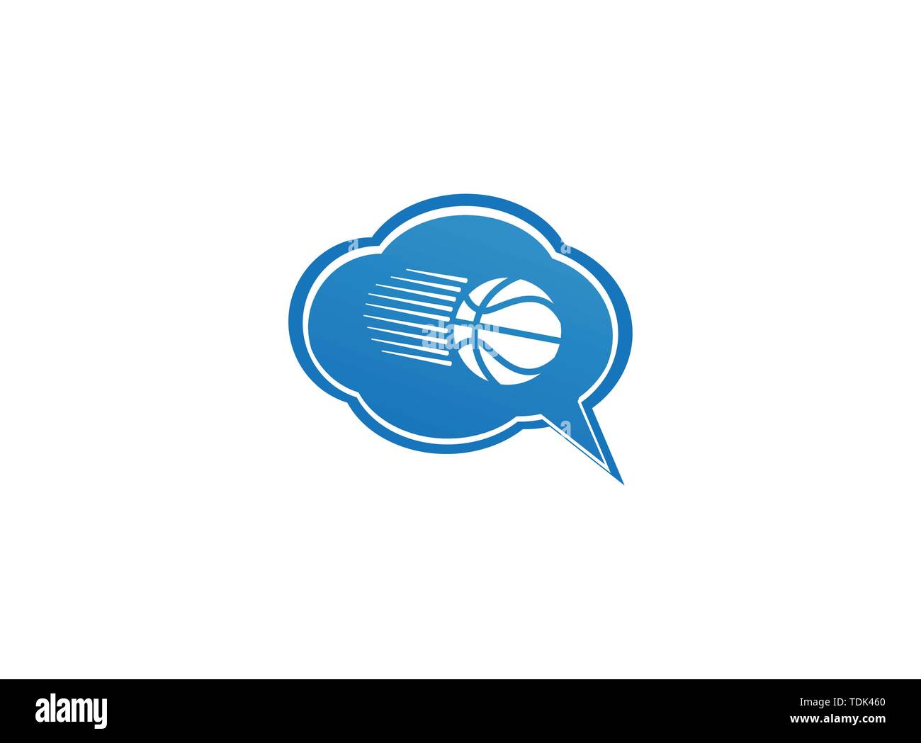 Basketball schießen in einem Chat Symbol für Logo Design Illustration Stock Vektor