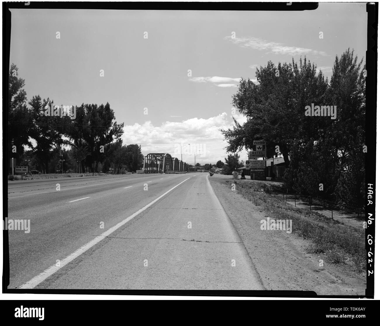 Gesamtansicht UND NORD PORTAL. Blick nach Süden. Stern-dreieck-Brücke, Spanning Gunnison River auf der U.S. 50, Delta, Delta County, CO Stockfoto