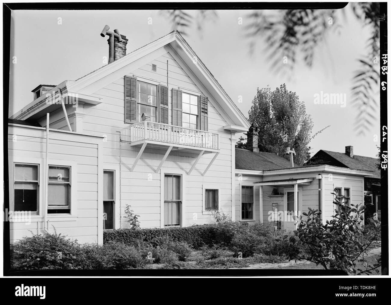 Oktober 1960 WEST ELEVATION (hinten) - Finch-Fleischer House, 410 Monroe Street, Monterey, Monterey County, CA Stockfoto