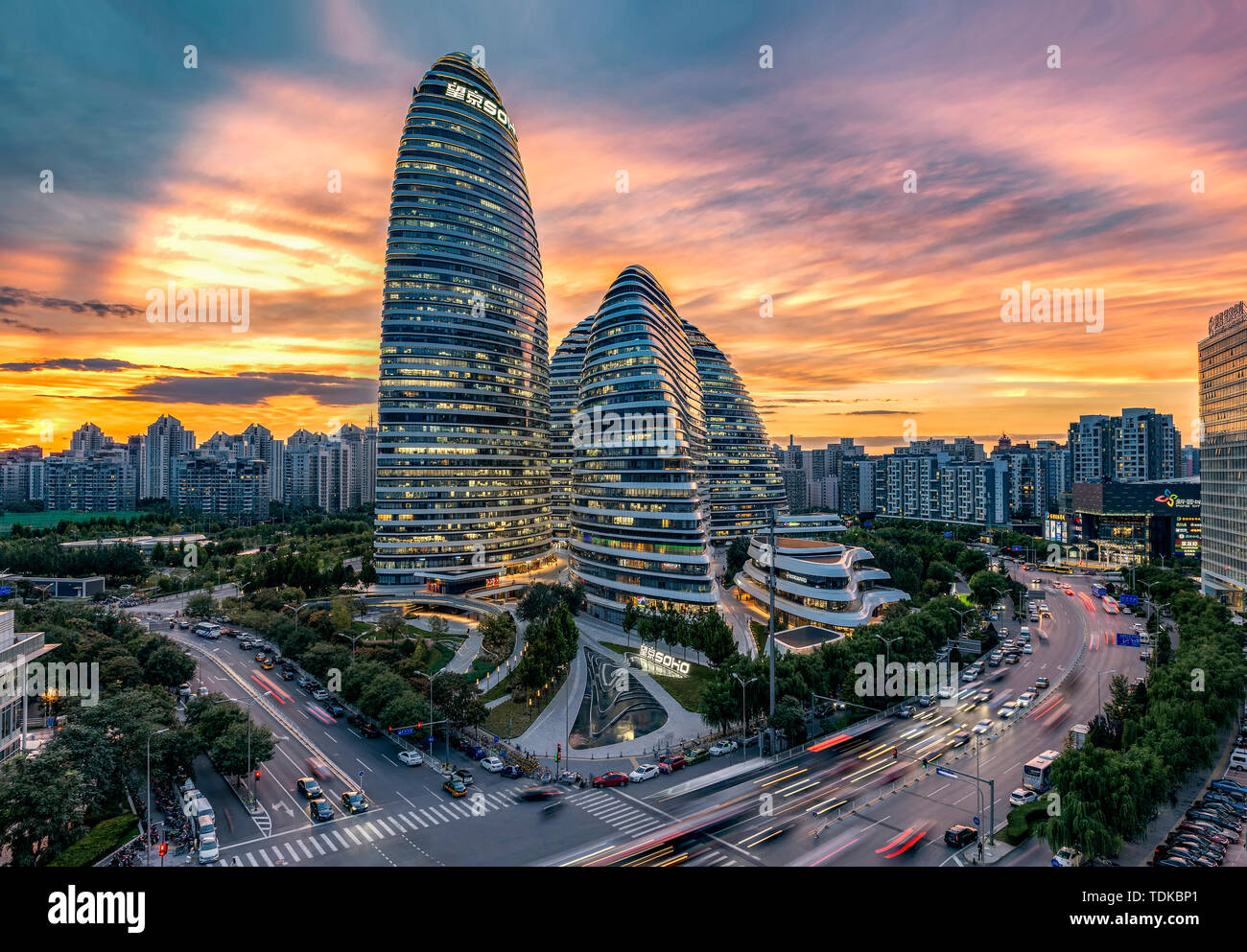 Neues Wahrzeichen in Beijing Wangjing SOHO Stockfoto