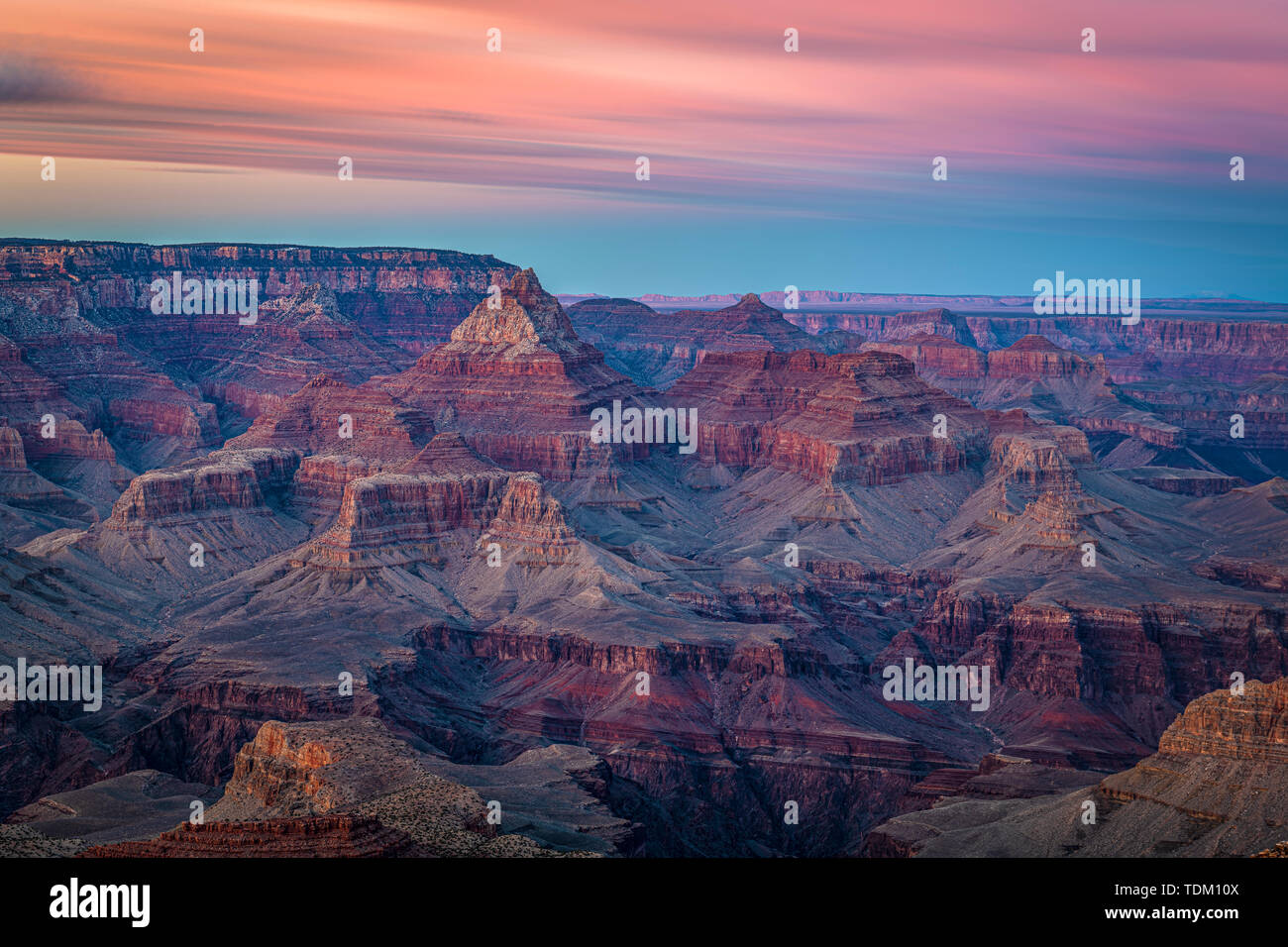 Bevor die Nacht fällt auf den Canyon, Grand Canyon National Park, Arizona Stockfoto