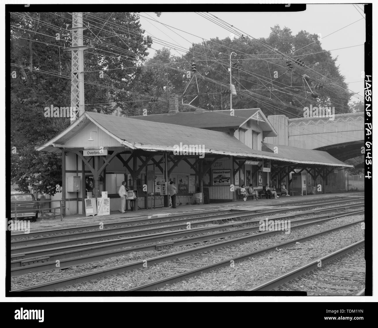 - Overbrook Bahnhof, City Avenue an der 60 - Third Street, Philadelphia, Philadelphia County, PA Stockfoto