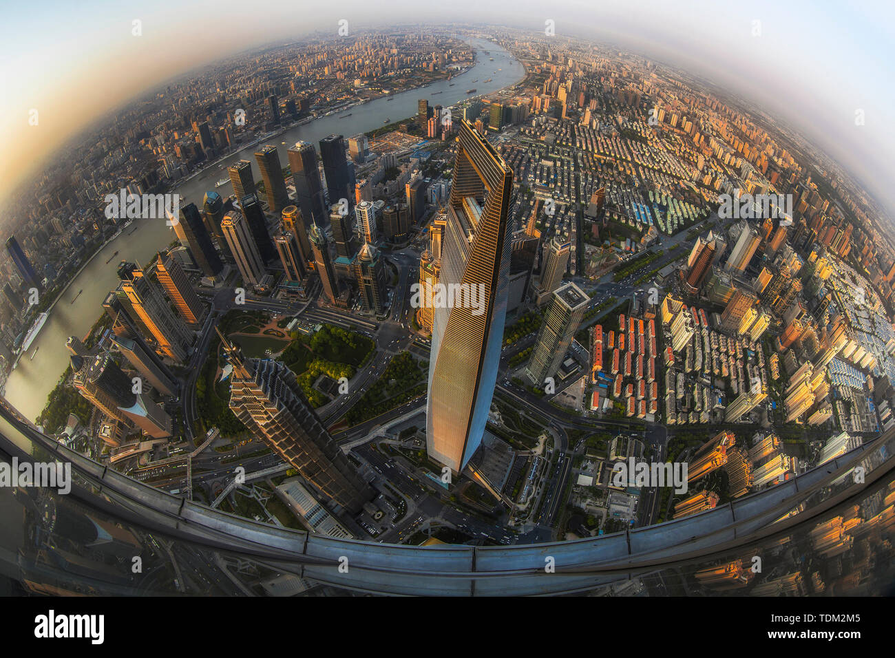 Luftaufnahme von Shanghai Center Shanghai Global Financial Center Shanghai Stockfoto