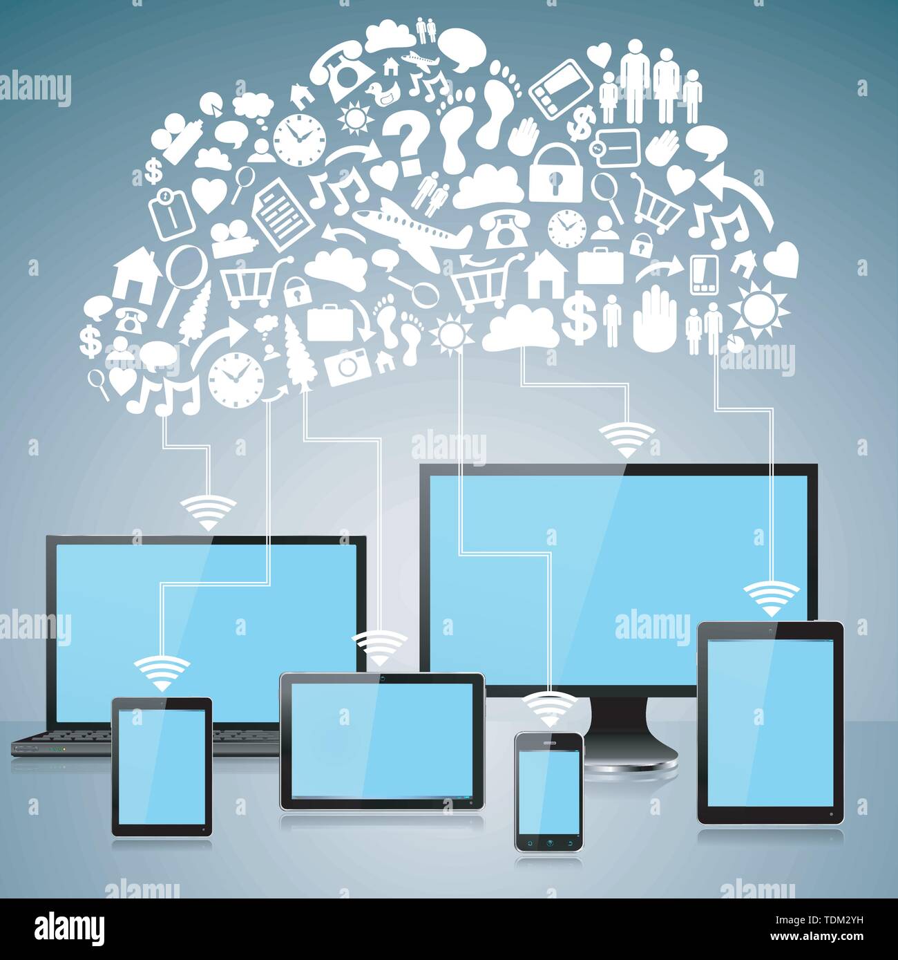 Wifi Internet Und Cloud Computing Konzept Eps 10 Gruppiert Und Geschichteten Transparentfolien Stock Vektorgrafik Alamy