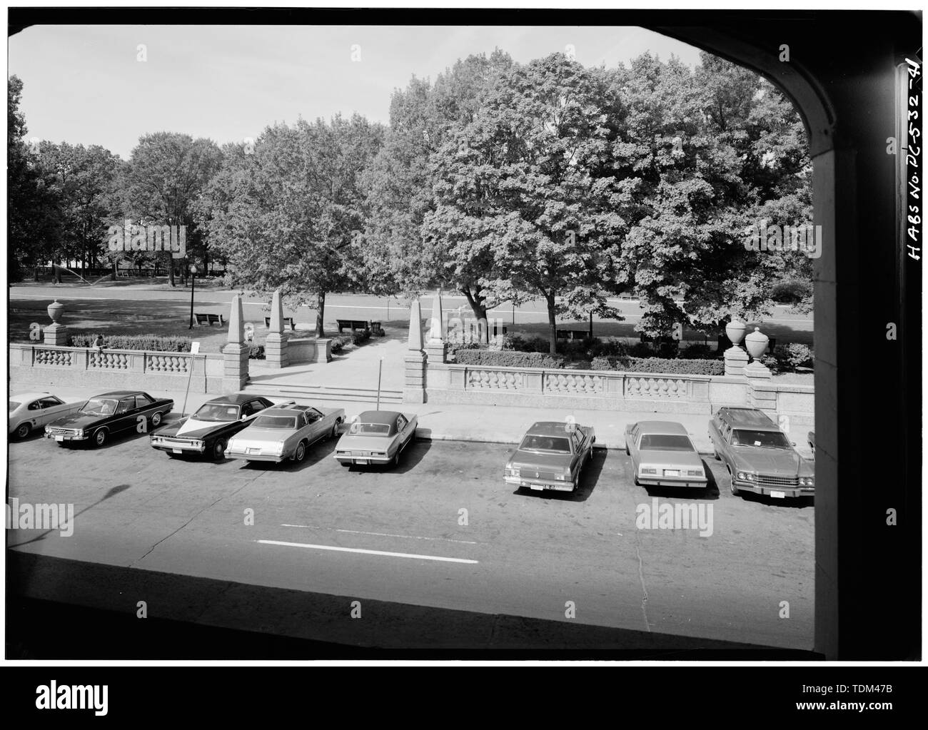 Parken an der 15th Street EINGANG ZUM OBEREN PARK, August 1976-Meridian Hill Park, begrenzt durch fünfzehnten, sechzehnten, Euklid und W Straßen, Northwest, Washington, District of Columbia, DC Stockfoto