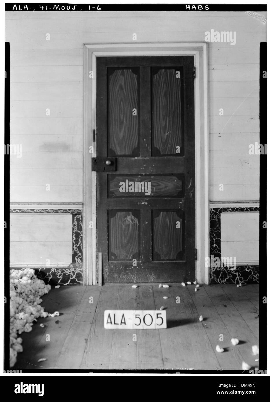 Historischer amerikanischer Gebäude Umfrage W. N. Manning, Fotograf, September 10, 1935 SALON TÜR BEHANDLUNG (N. E.ZIMMER) - Tucker-Fincher Haus, U.S. Route 431, Mount Jefferson, Lee County, AL Stockfoto