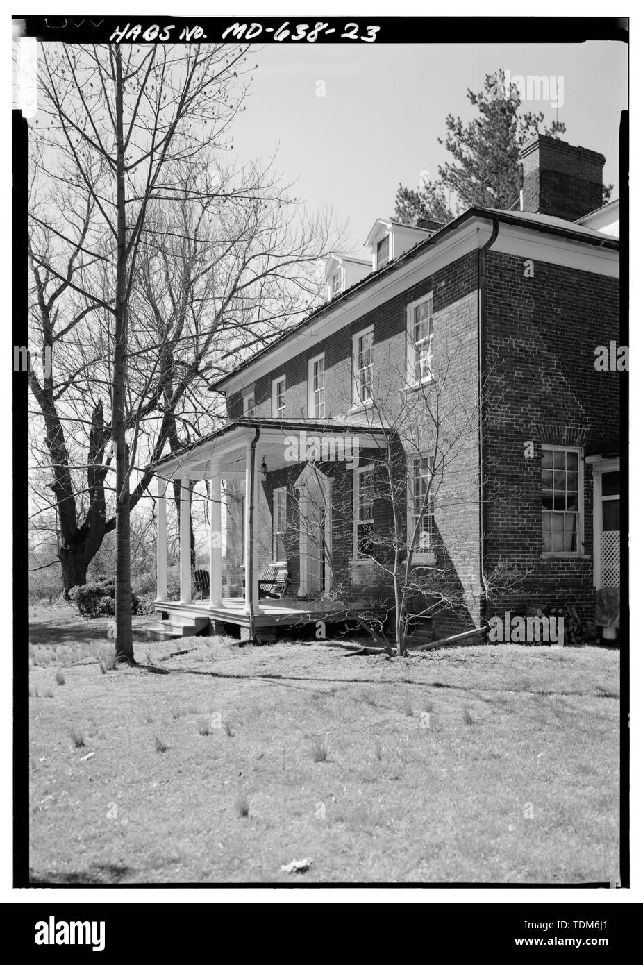 Blick von Osten (vorne), Südwesten - Mount Lubentia, 601 Largo Straße, Largo, Prince George's County, MD; Magruder, Dennis; Boucher, Jack E; Preis, Virginia B, Sender Stockfoto